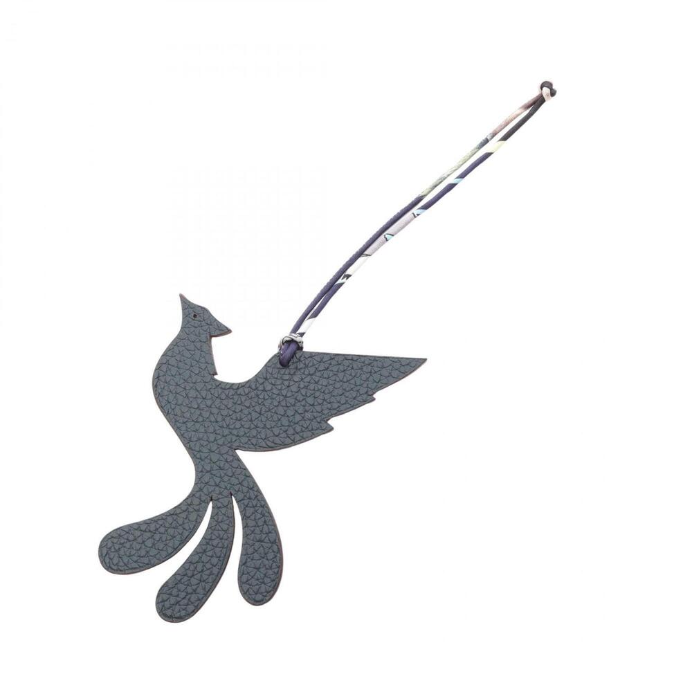 Hermes Petit H Phoenix Vert Cypress Bougainvillea Charm Accessory, Togo Leath...